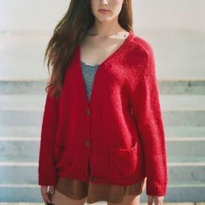 Cherry Red American Apparel Mohair Cardigan